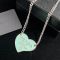 Prada Enamel Heart Necklace In Metal Silver/Green