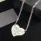 Prada Enamel Heart Necklace In Metal Silver/White