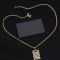 Prada Enamel Square Pendant Necklace In Metal Gold