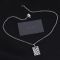 Prada Enamel Square Pendant Necklace In Metal Silver