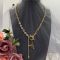 Prada Enamel Triangle Pendant Necklace in Metal with Crystals Gold/Black