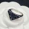 Prada Enamel Triangle Ring In Metal Silver/Black