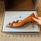 Prada Fringed Pointy Toe Pumps Women Leather Brown