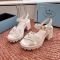Prada High-Heeled Monolith Sandals Women Raffia White