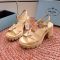 Prada High-Heeled Monolith Sandals Women Rubber Beige