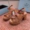 Prada High-Heeled Monolith Sandals Women Rubber Brown