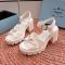 Prada High-Heeled Monolith Sandals Women Rubber White