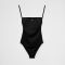 Prada Interlock Knit One-Piece Swimsuit Women Lycra Black