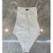 Prada Interlock Knit One-Piece Swimsuit Women Lycra White