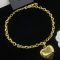 Prada Logo Heart Pendant Necklace in Metal Gold