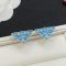 Prada Smalto Embellished Logo Earrings In Metal Silver/Blue