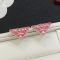 Prada Smalto Embellished Logo Earrings In Metal Silver/Rose