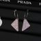 Prada Smalto Embellished Logo Pendant Earring in Metal Silver/Purple