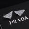 Prada Symbole Clip Earrings In Metal Silver/White