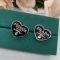 Prada Symbole Heart Earrings In Metal Silver/Black