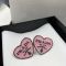 Prada Symbole Heart Earrings In Metal Silver/Pink
