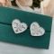 Prada Symbole Heart Earrings In Metal Silver/White