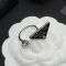 Prada Symbole Ring In Metal Silver/Black