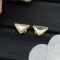 Prada Triangle Crystal Earrings In Metal Gold