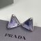 Prada Triangle Crystal Logo Earrings In Metal Silver/Purple