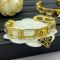 Prada Triangle Crystals Cuff Bracelet In Metal Gold/Black