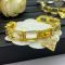 Prada Triangle Crystals Cuff Bracelet In Metal Gold/White