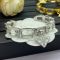 Prada Triangle Crystals Cuff Bracelet In Metal Silver/White