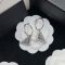 Prada Triangle Earrings In Metal with Crystals Silver