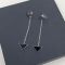 Prada Triangle Enamel Chain Drop Earrings In Metal Silver/Black