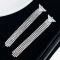 Prada Triangle Enamel Logo Crystals Tassel Earrings In Metal Silver/White