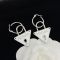 Prada Triangle Lock Earrings In Metal White