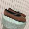 Prada Triangle Logo Ballerinas Women Suede with Strap Brown