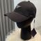 Prada Triangle Logo Baseball Cap in Cotton with Leather Logo Patch Black