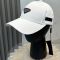 Prada Triangle Logo Baseball Cap in Cotton with Leather Logo Patch White