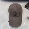 Prada Triangle Logo Baseball Cap in Distressed Cotton Dark Grey