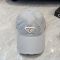 Prada Triangle Logo Baseball Cap in Distressed Cotton Grey