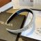 Prada Triangle Logo Headband in Velvet with Strass White