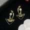 Prada Triangle Logo Hoop Earrings In Metal with Pearl Gold/Black