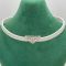 Prada Triangle Logo Necklace in Saffiano Leather White/Silver
