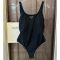 Prada Triangle Logo One-Piece Swimsuit Women Lycra Black