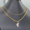 Prada Triangle Logo Pendant Two Layer Necklace in Metal Gold/White