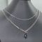 Prada Triangle Logo Pendant Two Layer Necklace in Metal Silver/Black