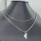 Prada Triangle Logo Pendant Two Layer Necklace in Metal Silver/White