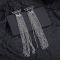 Prada Triangle Logo Tassel Earrings In Metal Silver/Black