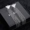 Prada Triangle Logo Tassel Earrings In Metal Silver/White