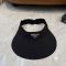 Prada Triangle Logo Visor Hat in Cotton Black