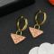 Prada Triangle Pendant Crystals Hoop Earrings In Metal Gold/Pink