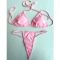 Prada Triangular Bikini Women Lycra Pink