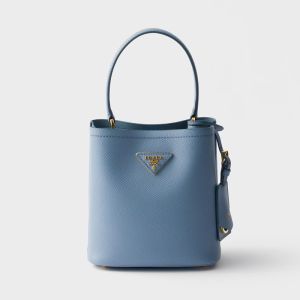 Prada 1BA217 Panier Mini Bag in Saffiano Leather Blue