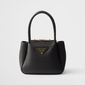 Prada 1BA362 Liaison Mini Handbag in Leather Black